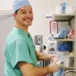 Dr. Salter preparing for surgery